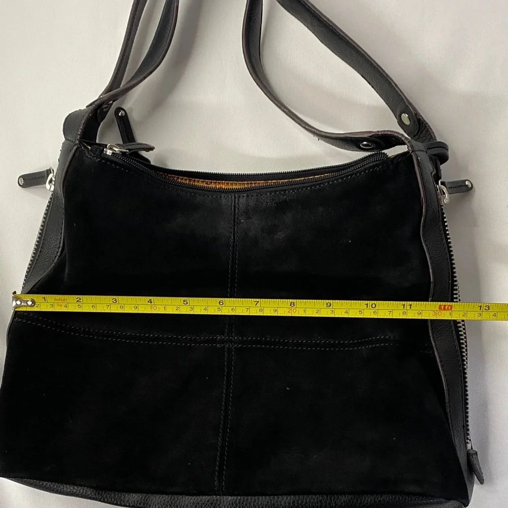 Tignanello Women's Black Suede Shoulder Bag - Picture 14 of 16